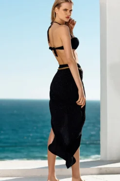 Women Sauvage Swimwear Black Boucle Skirt