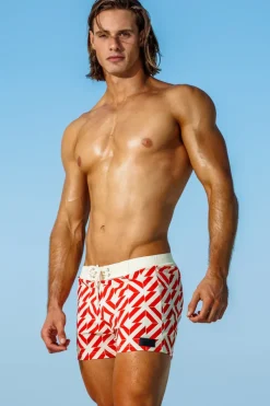 Sauvage Swimwear Como Red Retro Lycra Swimmer