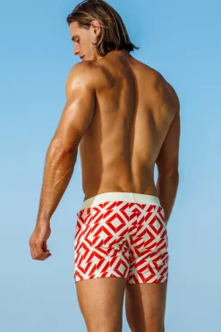 Sauvage Swimwear Como Red Retro Lycra Swimmer