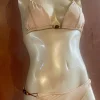 Women Sauvage Swimwear Cream Bead Bikini