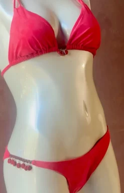 Women Sauvage Swimwear Deep Red Suede BikinI