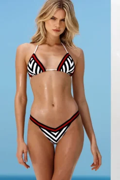 Women Sauvage Swimwear Stripe Malibu Triangle Top