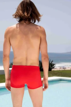 Sauvage Swimwear Stripe Squarecut - Red/Black