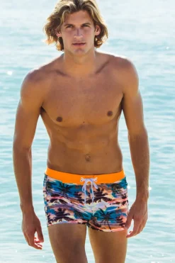 Sauvage Swimwear Sunset Palms Retro Lycra Swimmer