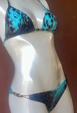 Women Sauvage Swimwear Turquoise Leopard BikinI
